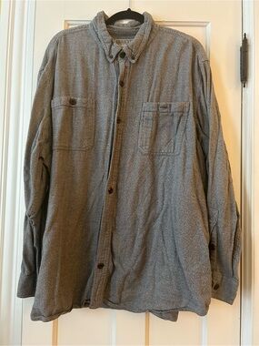 Duluth Trading Co Men's Heather Gray Button-Front Shirt Jacket